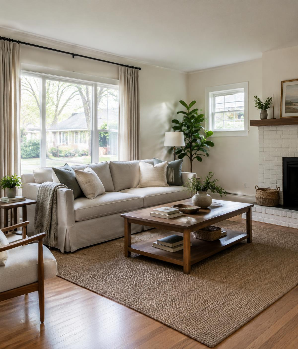 A calm, light-filled living room